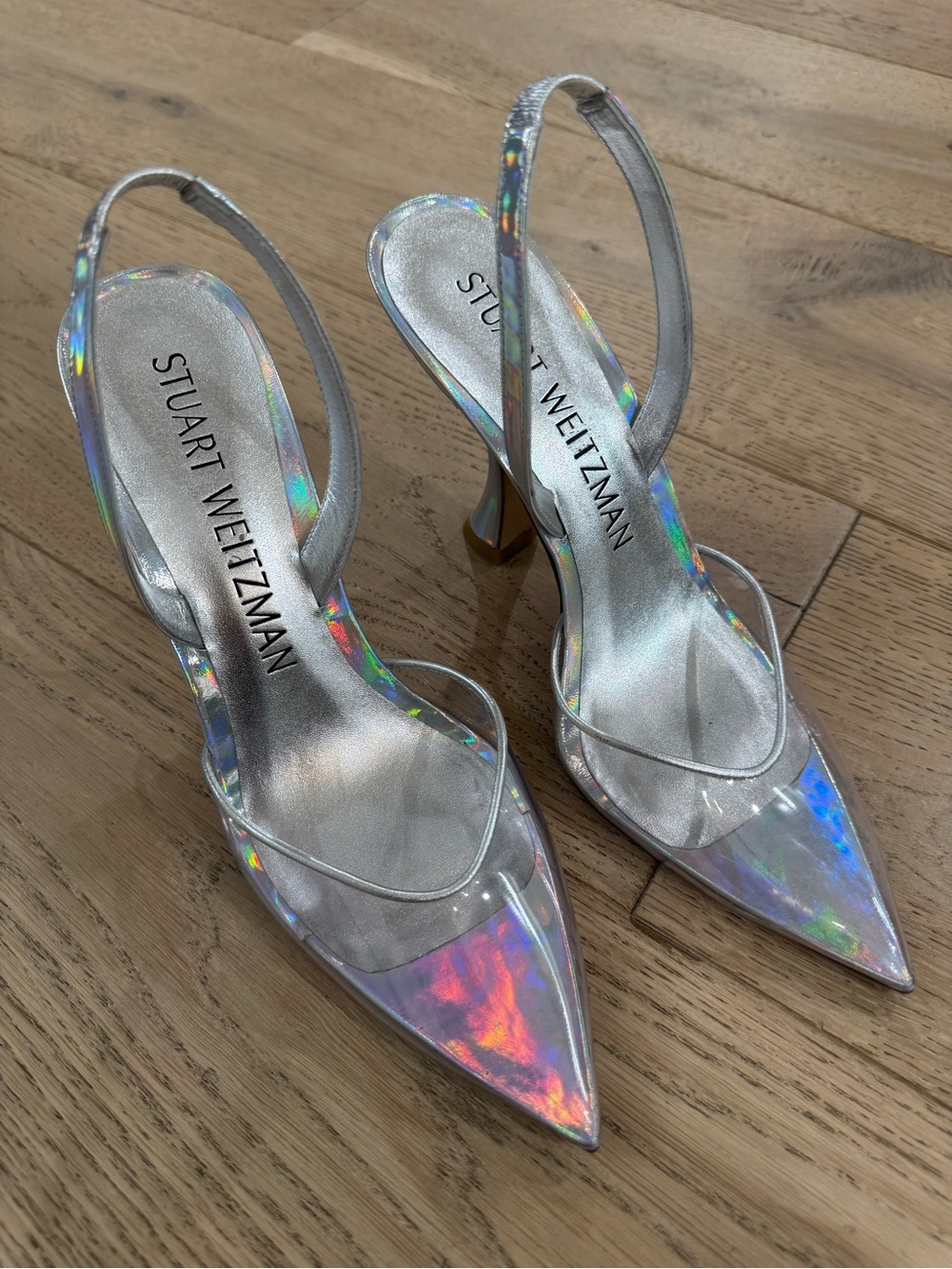 Stuart Weitzman, Stuart Xcurve Pointed Toe Slingback Pump, size 9